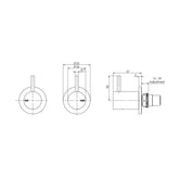 Phoenix Vivid Slimline Wall Top Assemblies Brushed Carbon Extended Spindles